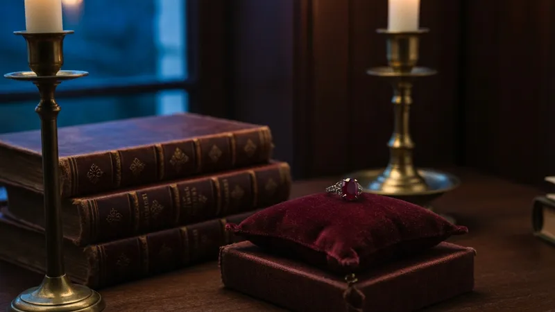 Bague en rubis dans écrin royal