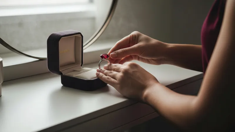 Stockage idéal pour bague rubis